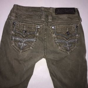 Rock Revival Skinny Bling Margie Jeans Olive 25